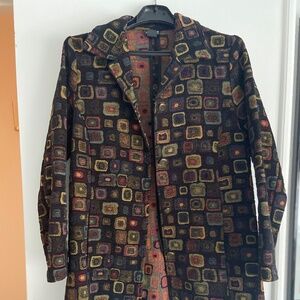 Nomadic Traders 3/4 multicolor black lapel coat